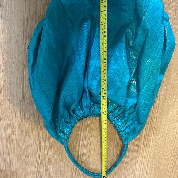 Beirn Teal Women's Snakeskin Hobo Bag - Picture 7 of 9